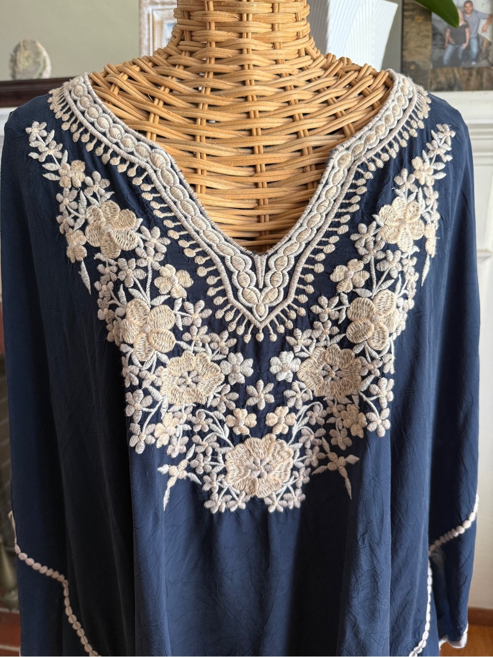 Johnny Was embroidered Georgette poncho tunic top XXL - Picture 4 of 12